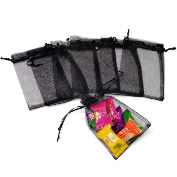 ⭐️5 for 20⭐️ 10 Black Organza Drawstring Bags 3" x 4" - Picture 2 of 8